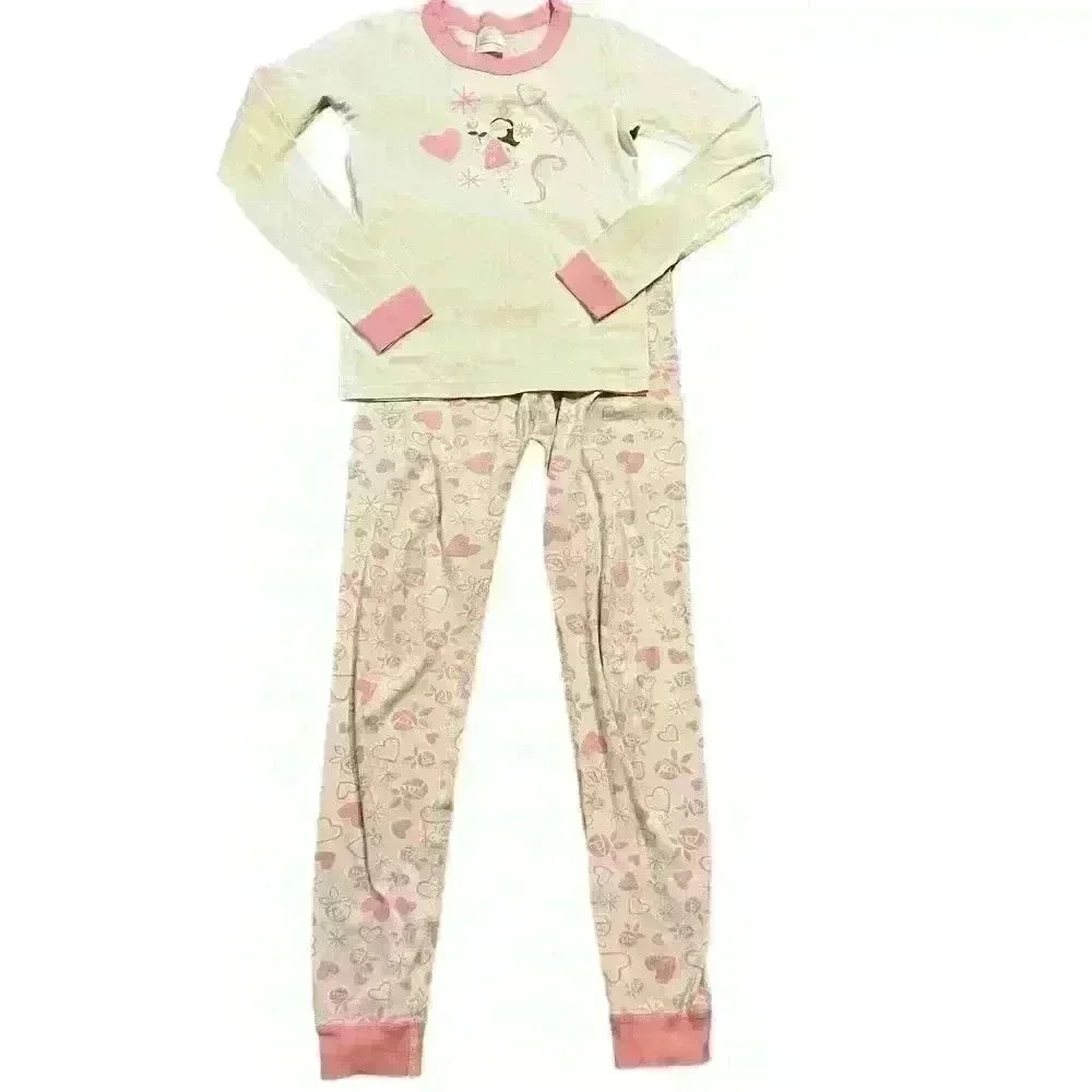 Hanna Andersson Girl’s Winter Pajamas Size 160 (14-16) Ice Skating Snowflake PJs